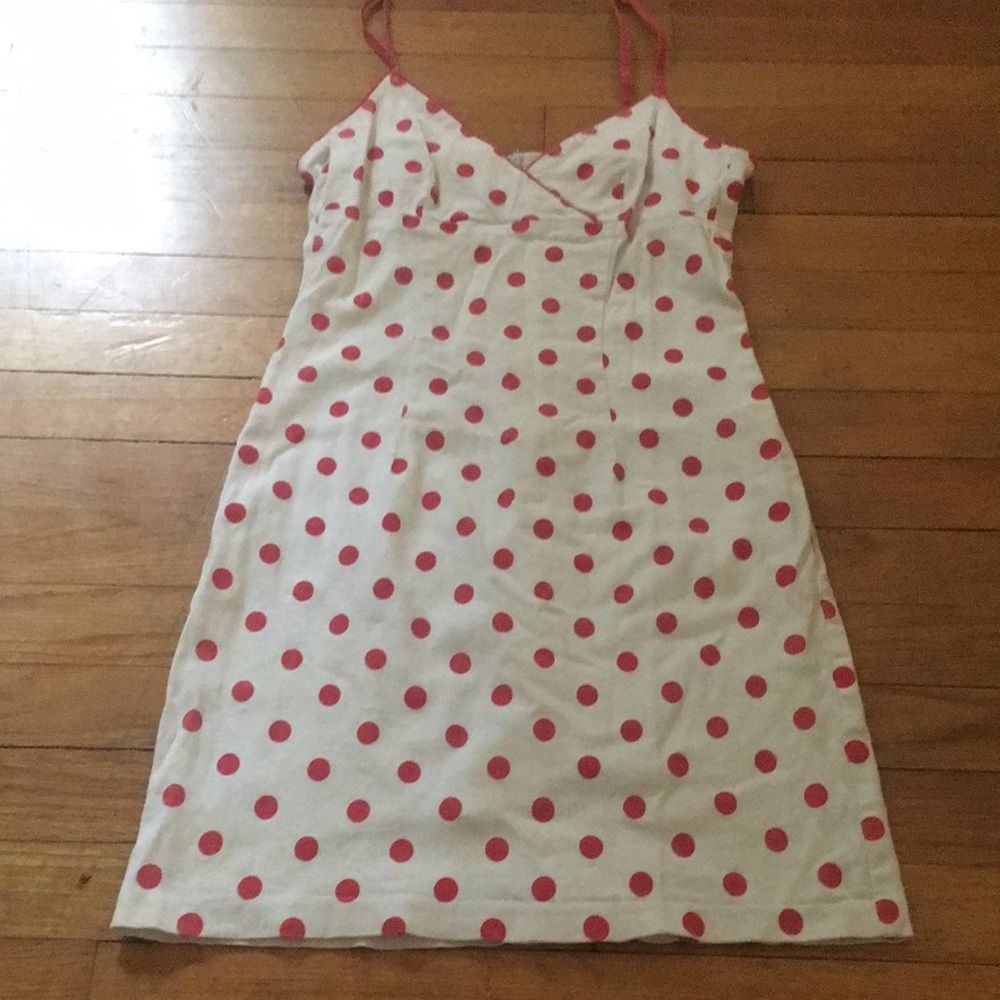 Polka Dot Dress - White with Red Dots